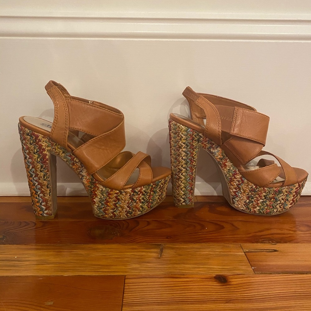 Charles by Charles David tan platform heels.